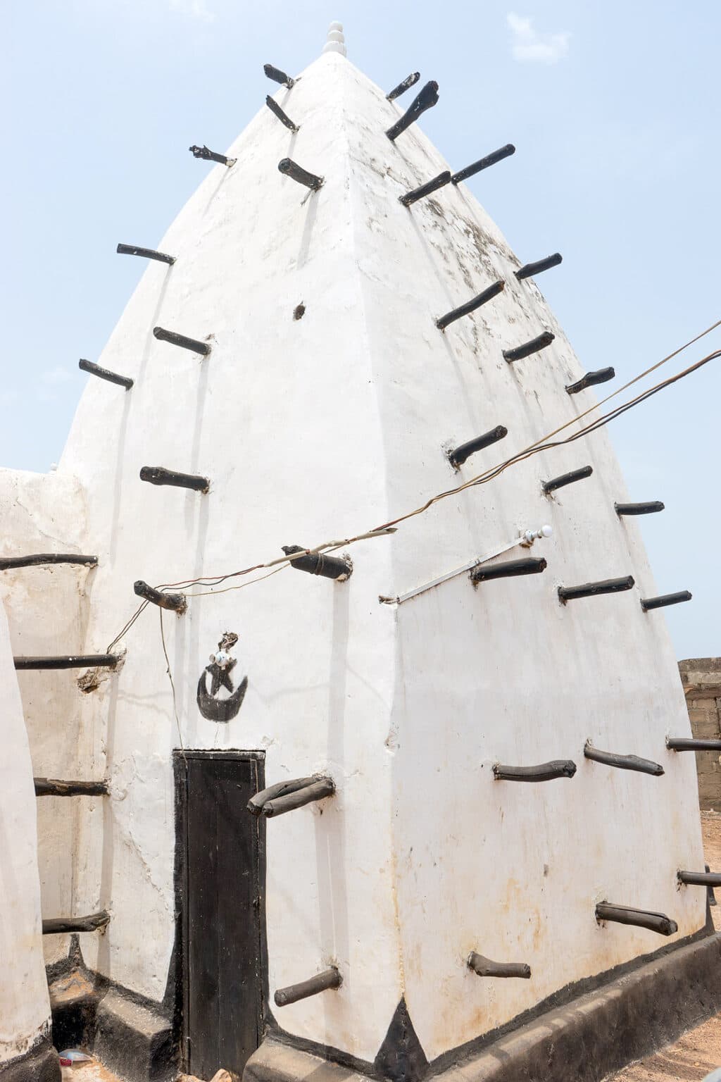 One of the mud-and-stick spires of the Larabanga Mosque