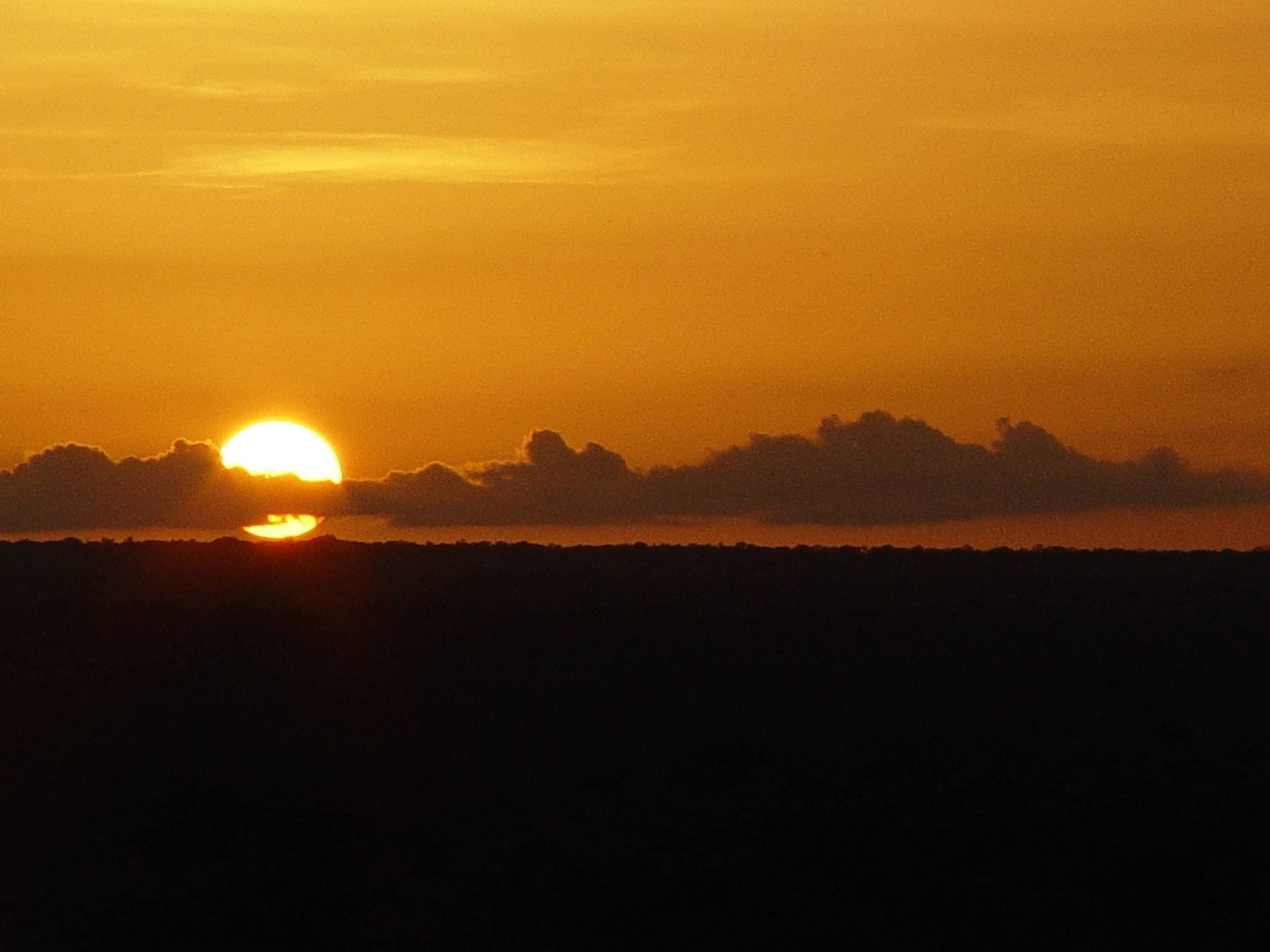 Sunset over the savannah horizon at Mole National Park